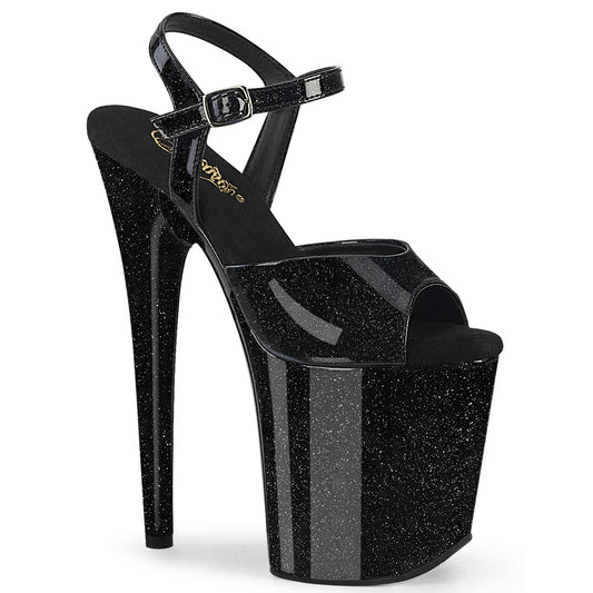 【PLEASER】FLAMINGO-809GP プラットフォームシューズ Blk Glitter Pat/M【取寄】