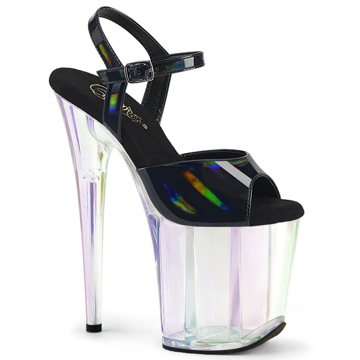 【PLEASER】FLAMINGO-809HT シューズ Blk Holo Pat/Holo Tinted【取寄】