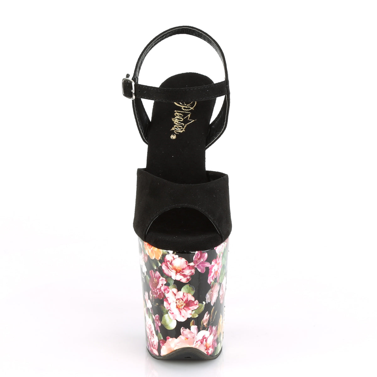 【PLEASER】FLAMINGO-809WR シューズ Blk Faux Suede/Flower Print Wrapped【取寄】