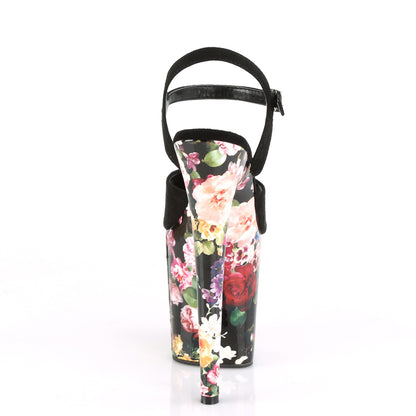 【PLEASER】FLAMINGO-809WR シューズ Blk Faux Suede/Flower Print Wrapped【取寄】