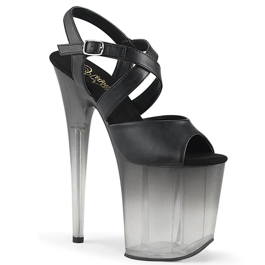 【PLEASER】FLAMINGO-822T プラットフォームシューズ Blk Faux Leather/Faded Blk【取寄】