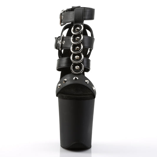 【PLEASER】FLAMINGO-858 プラットフォームシューズ Blk Faux Leather/Blk Matte【取寄】