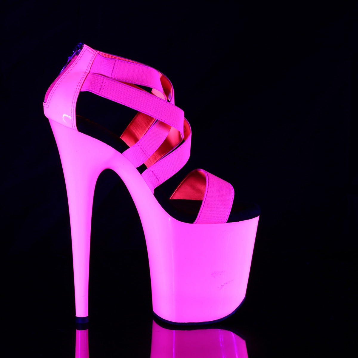 【PLEASER】FLAMINGO-869UV シューズ Neon H. Pink Elastic Band-Pat/Neon H. Pink【取寄】
