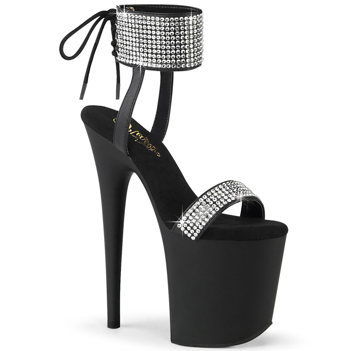 【PLEASER】FLAMINGO-870 シューズ Blk Faux Leather-RS/Blk Matte【取寄】