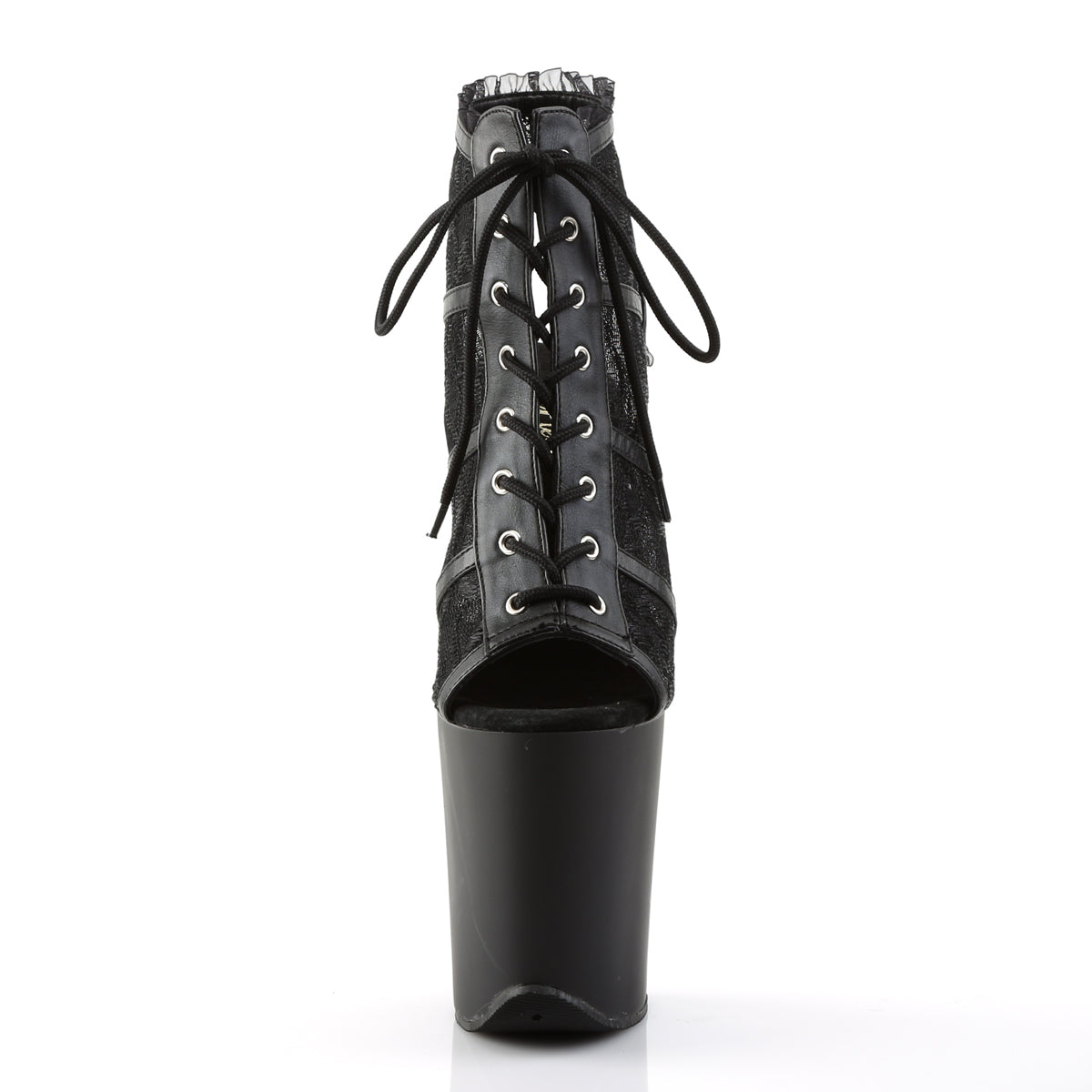 【PLEASER】FLAMINGO-896LC シューズ Blk Mesh-Lace/Blk Matte【取寄】