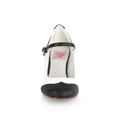 【PIN UP COUTURE】FLAPPER-25 シングルソールシューズ Blk-Wht Pu【取寄】