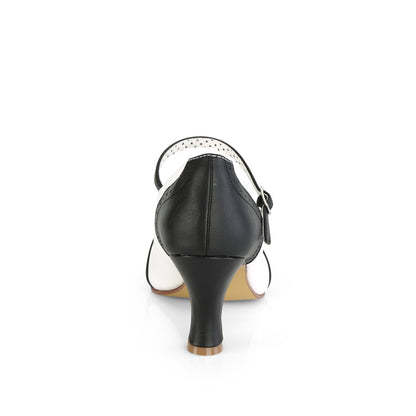 【PIN UP COUTURE】FLAPPER-25 シングルソールシューズ Blk-Wht Pu【取寄】