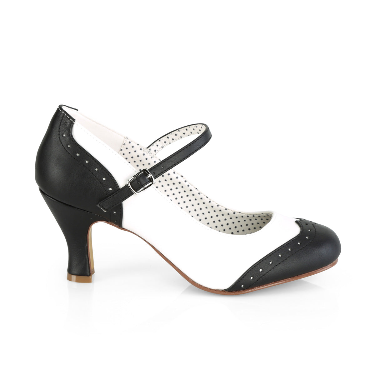 【PIN UP COUTURE】FLAPPER-25 シングルソールシューズ Blk-Wht Pu【取寄】