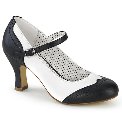 【PIN UP COUTURE】FLAPPER-25 シングルソールシューズ Blk-Wht Pu【取寄】