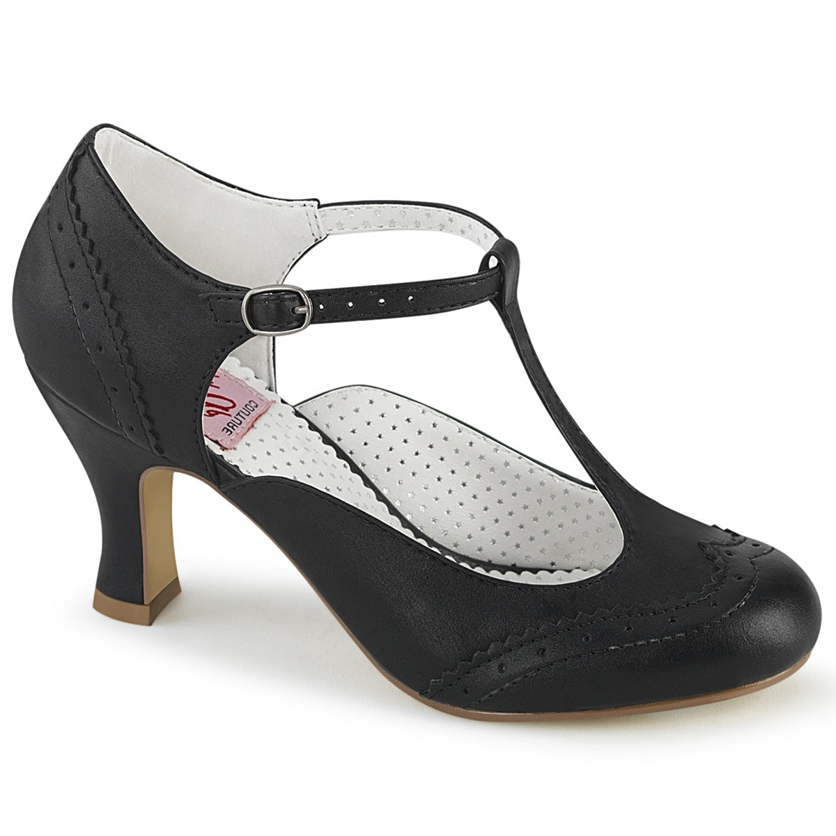 【PIN UP COUTURE】FLAPPER-26 シングルソールシューズ Blk Pu【取寄】