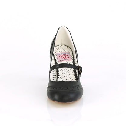 【PIN UP COUTURE】FLAPPER-32 シングルソールシューズ Blk Faux Leather【取寄】