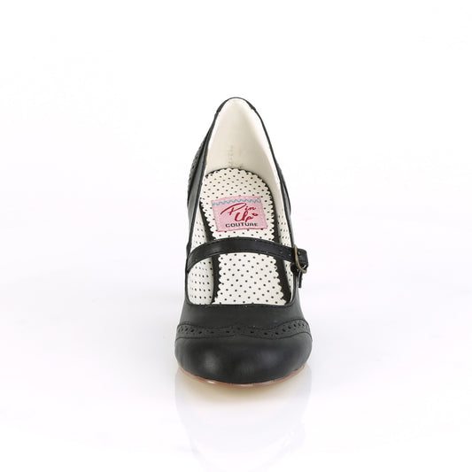 【PIN UP COUTURE】FLAPPER-32 シングルソールシューズ Blk Faux Leather【取寄】