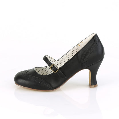 【PIN UP COUTURE】FLAPPER-32 シングルソールシューズ Blk Faux Leather【取寄】