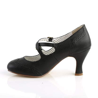 【PIN UP COUTURE】FLAPPER-35 シングルソールシューズ Blk Faux Leather【取寄】
