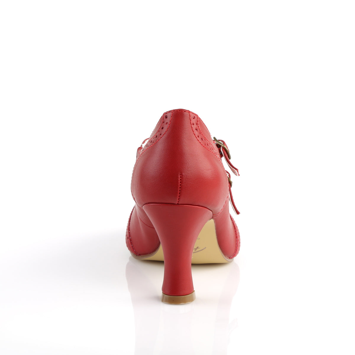 【PIN UP COUTURE】FLAPPER-35 シングルソールシューズ Red Faux Leather【取寄】