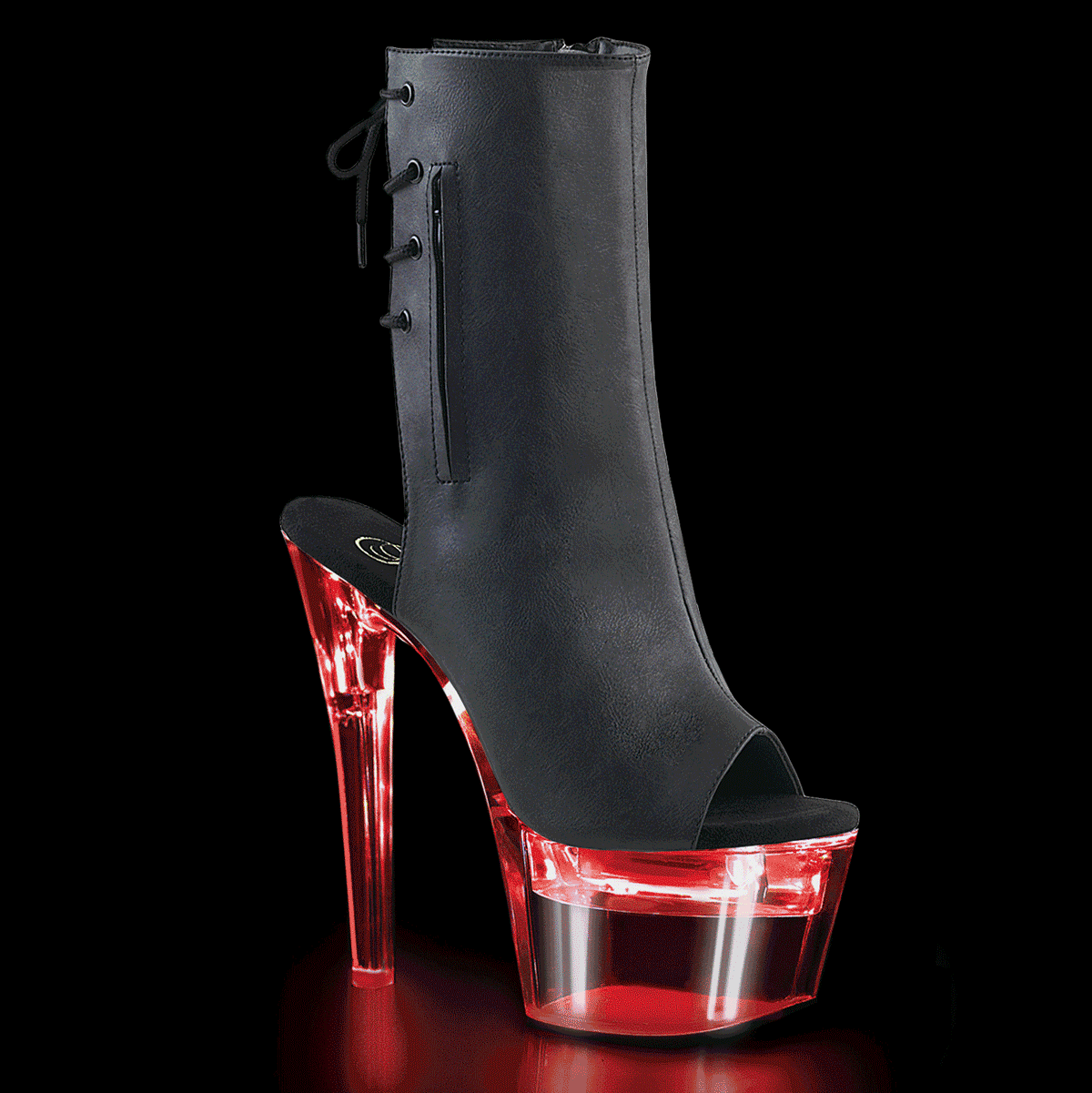 【PLEASER】FLASHDANCE-1018-7 シューズ Blk Faux Leather/Clr【取寄】