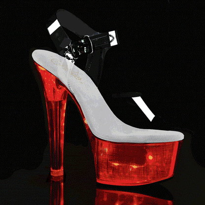 【PLEASER】FLASHDANCE-608CH シューズ Clr/Slv Hologram【取寄】