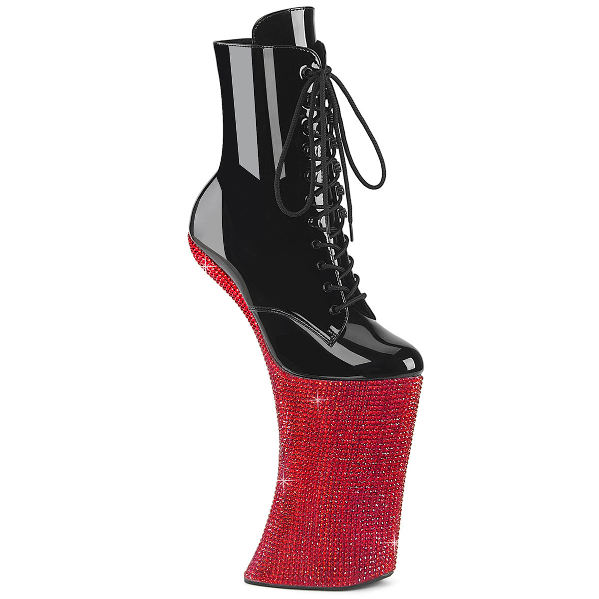 【PLEASER】FORBIDDEN-1020BEJ シューズ Blk Pat/Red RS【取寄】