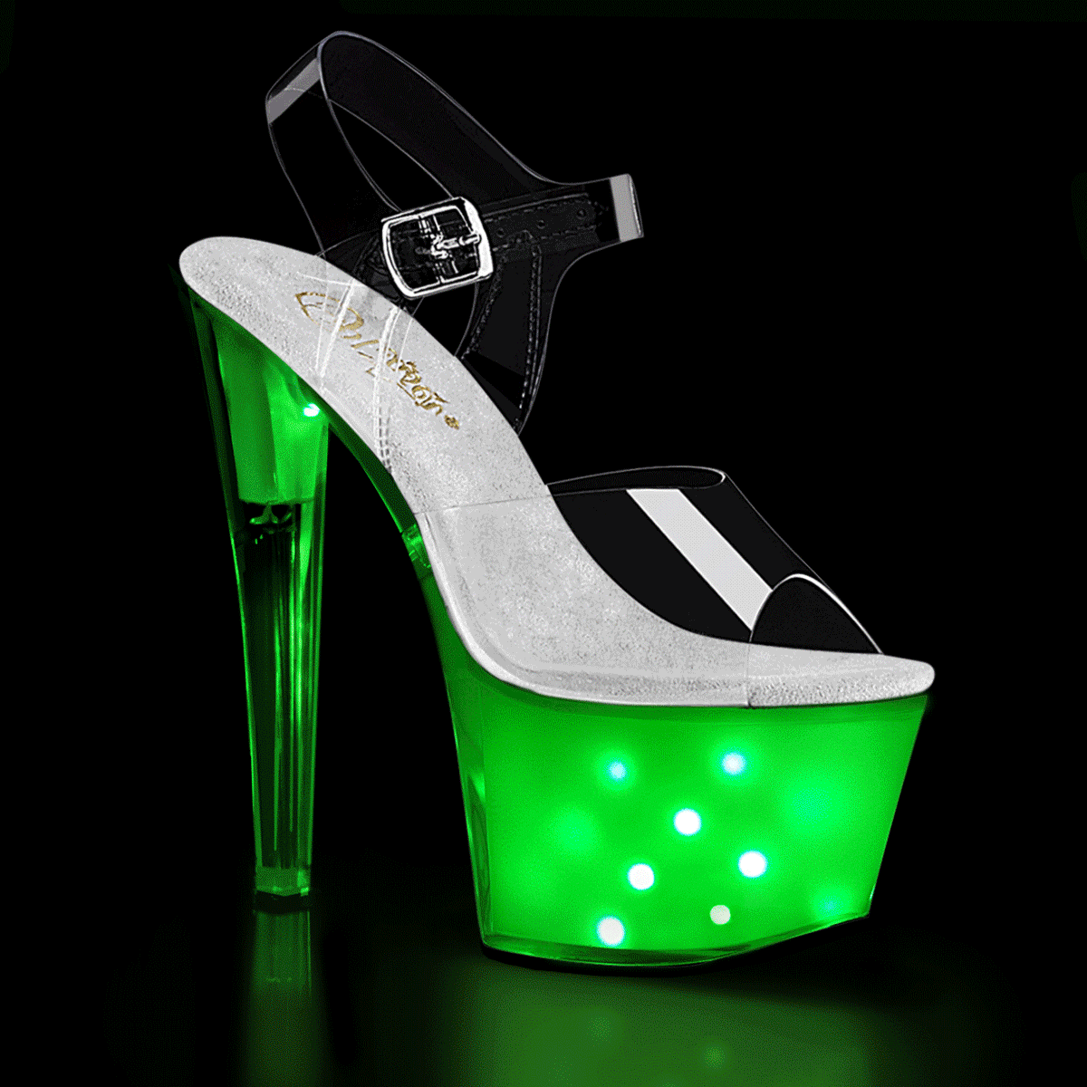 【PLEASER】ILLUMINATOR-708 シューズ Clr/White Glow【取寄】