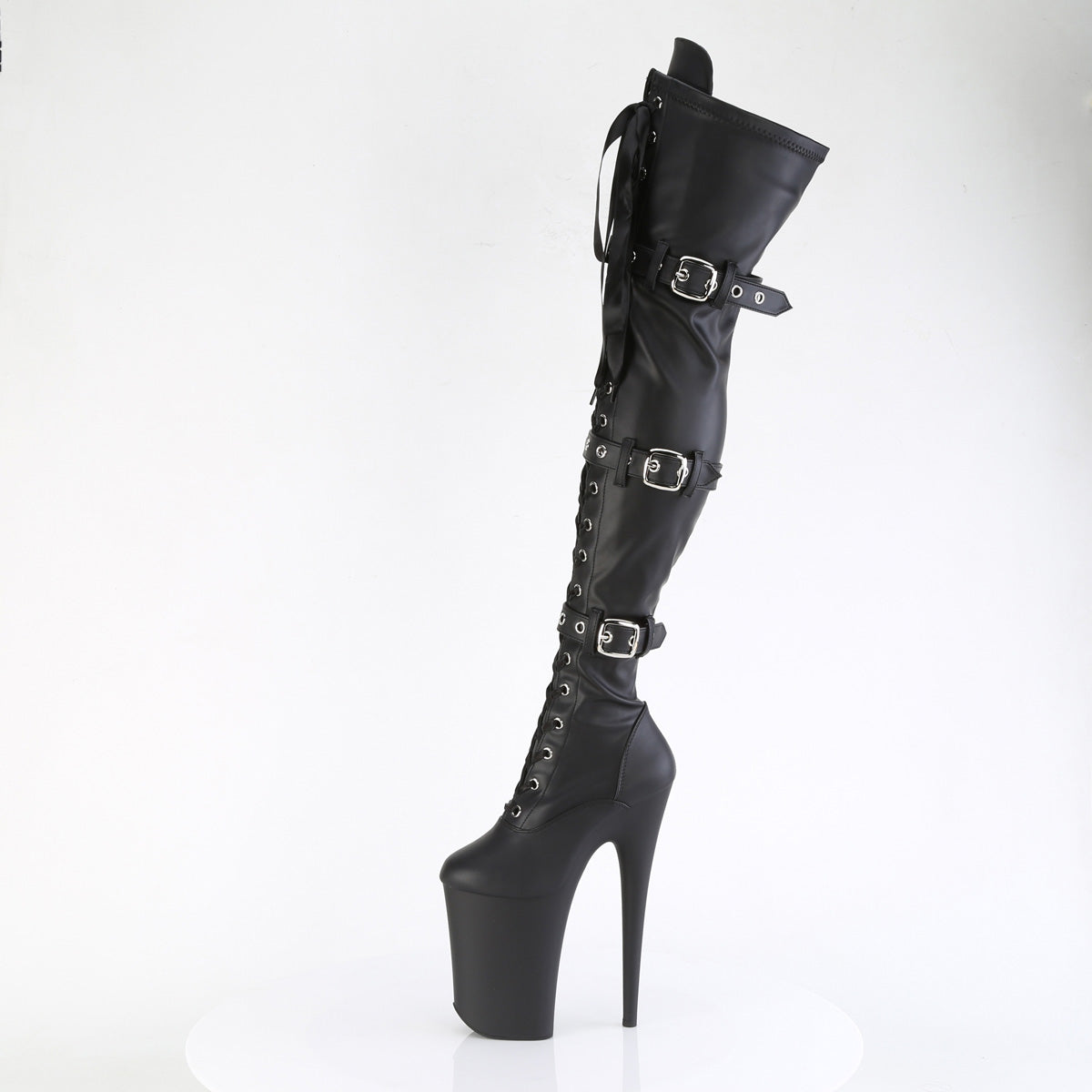 【PLEASER】INFINITY-3028 シューズ Blk Str Faux Le/Blk Matte【取寄】