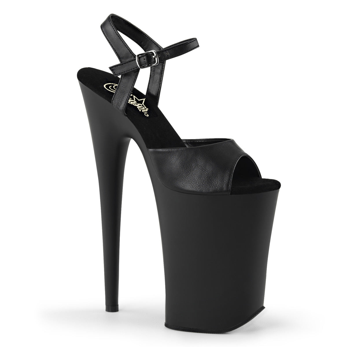 【PLEASER】INFINITY-909 シューズ Blk Faux Leather/Blk Matte【取寄】