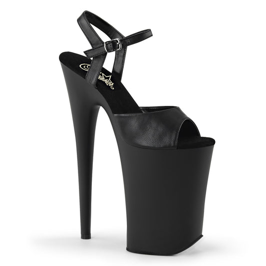 【PLEASER】INFINITY-909 プラットフォームシューズ Blk Faux Leather/Blk Matte【取寄】