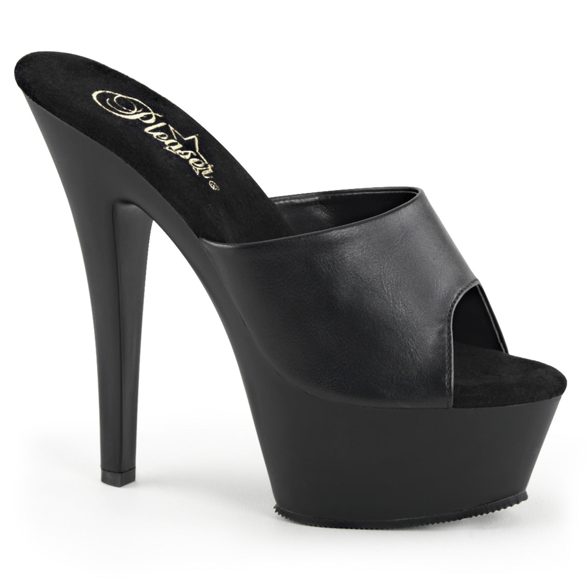 【PLEASER】KISS-201 シューズ Blk Faux Leather/Blk Matte【取寄】