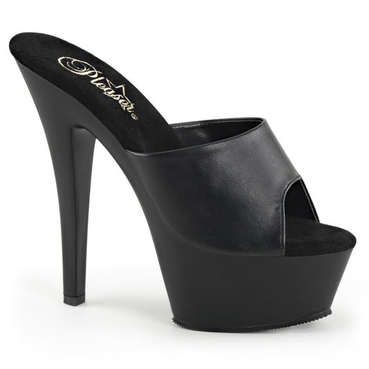 【PLEASER】KISS-201 シューズ Blk Faux Leather/Blk Matte【取寄】