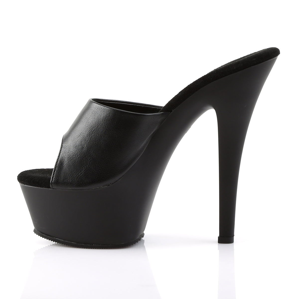 【PLEASER】KISS-201 シューズ Blk Faux Leather/Blk Matte【取寄】