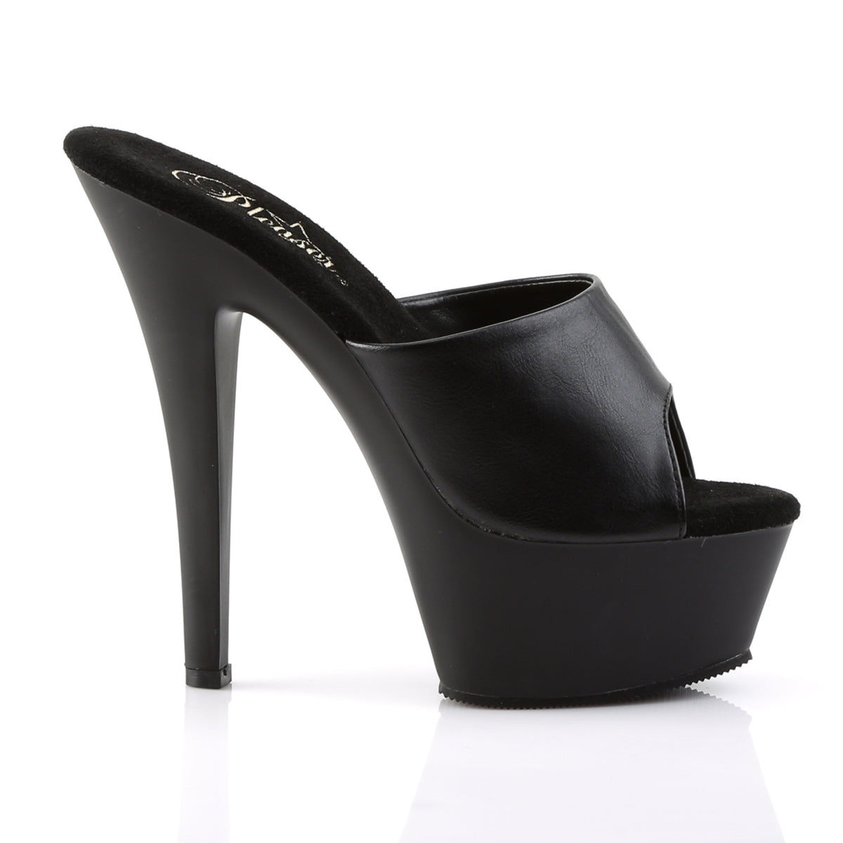 【PLEASER】KISS-201 シューズ Blk Faux Leather/Blk Matte【取寄】
