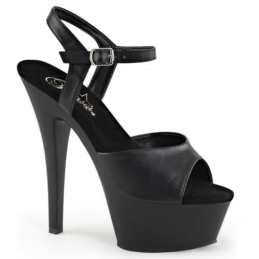 【PLEASER】KISS-209 シューズ Blk Faux Leather/Blk Matte【取寄】