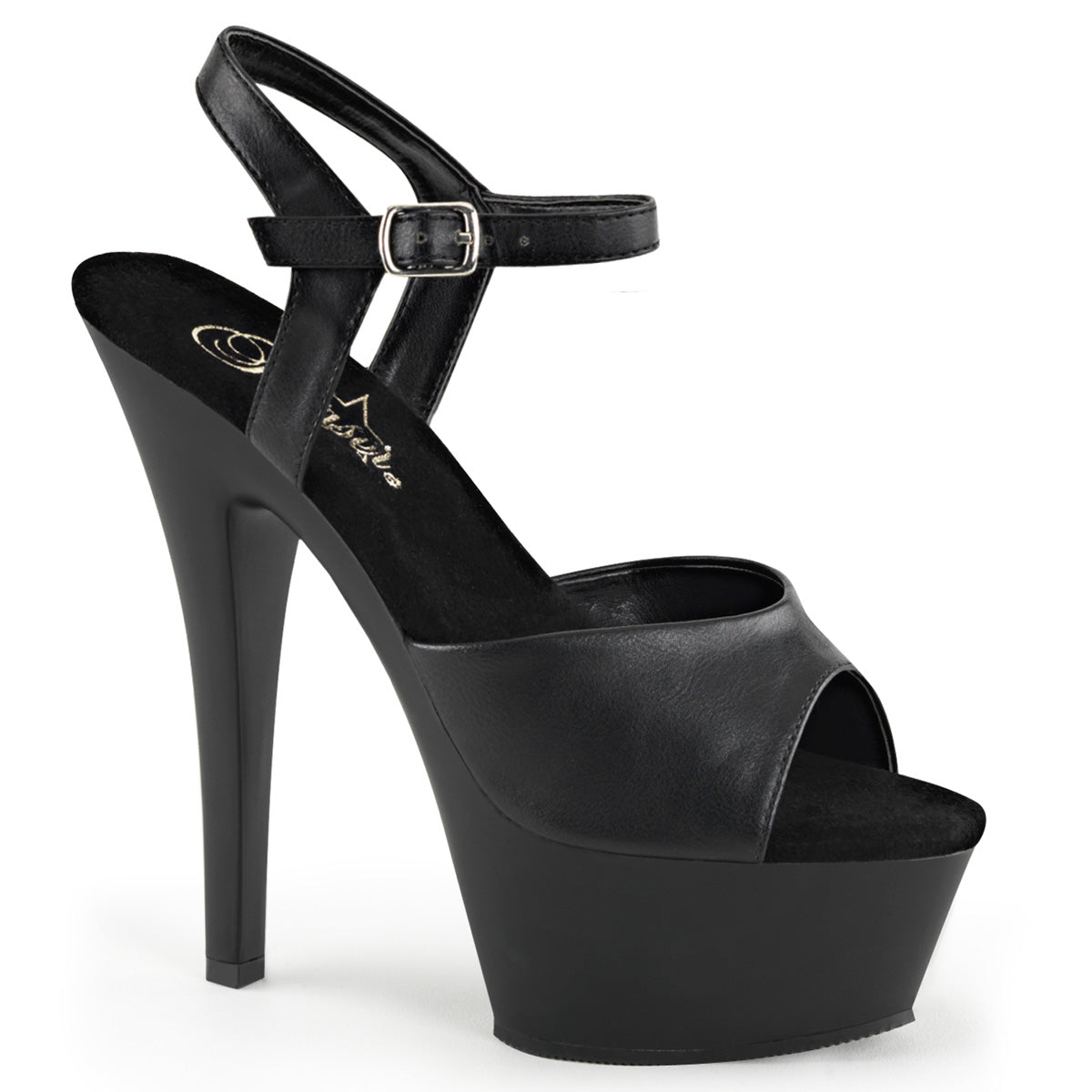 【PLEASER】KISS-209 プラットフォームシューズ Blk Faux Leather/Blk Matte【取寄】
