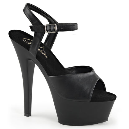 【PLEASER】KISS-209 プラットフォームシューズ Blk Faux Leather/Blk Matte【取寄】