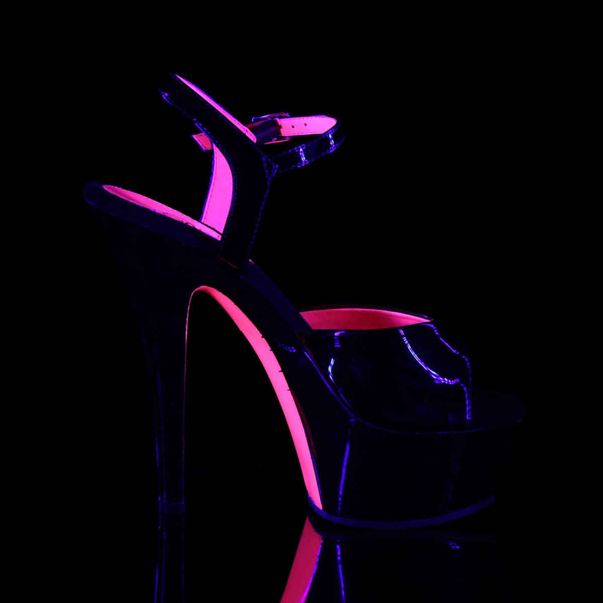 【PLEASER】KISS-209TT シューズ Blk Pat/Blk-Neon H. Pink【取寄】