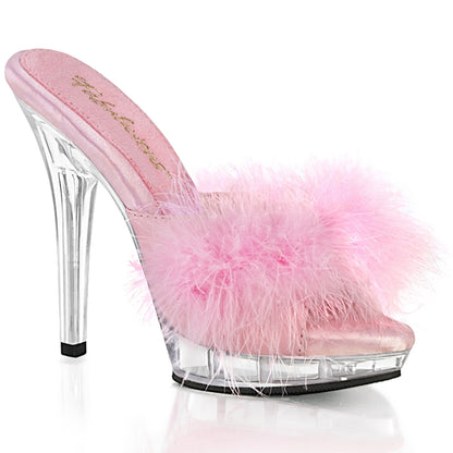 【FABULICIOUS】LIP-101-8 シューズ B. Pink Satin-Fur/Clr【取寄】
