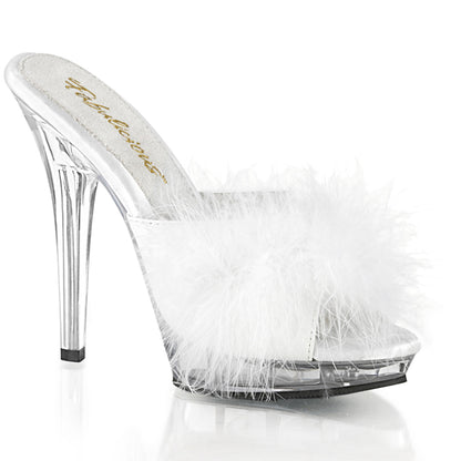 【FABULICIOUS】LIP-101-8 シューズ Wht Satin-Fur/Clr【取寄】