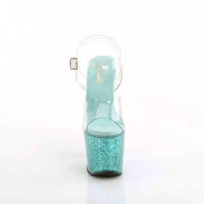 【PLEASER】LOVESICK-708SG シューズ Clr/Aqua multi Iridescent Glitters【取寄】