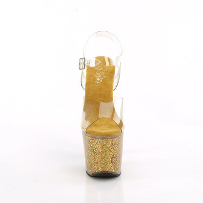 【PLEASER】LOVESICK-708SG シューズ Clr/Gold Multi Iridescent Glitters【取寄】