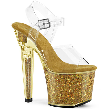 【PLEASER】LOVESICK-708SG シューズ Clr/Gold Multi Iridescent Glitters【取寄】