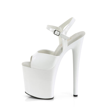 【PLEASER】NAUGHTY-809 シューズ Wht Pat/Wht【取寄】