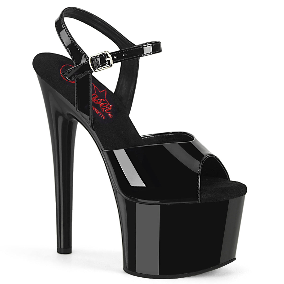 【PLEASER】PASSION-709 シューズ Blk Pat/Blk【取寄】