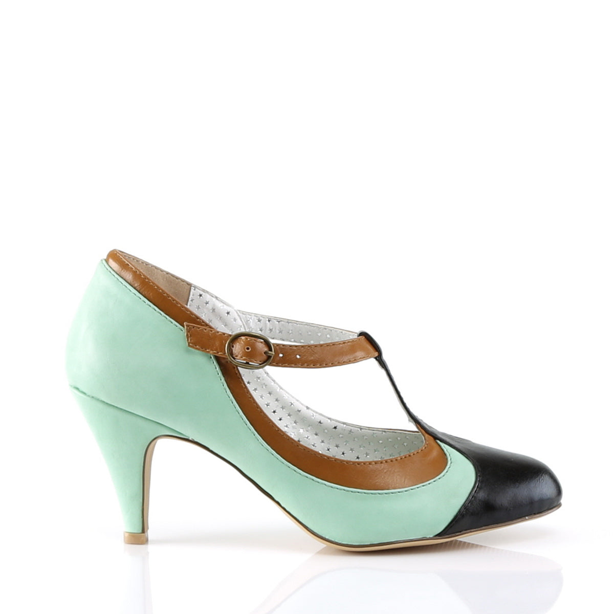 【PIN UP COUTURE】PEACH-03 シングルソールシューズ Mint Multi Faux Leather【取寄】