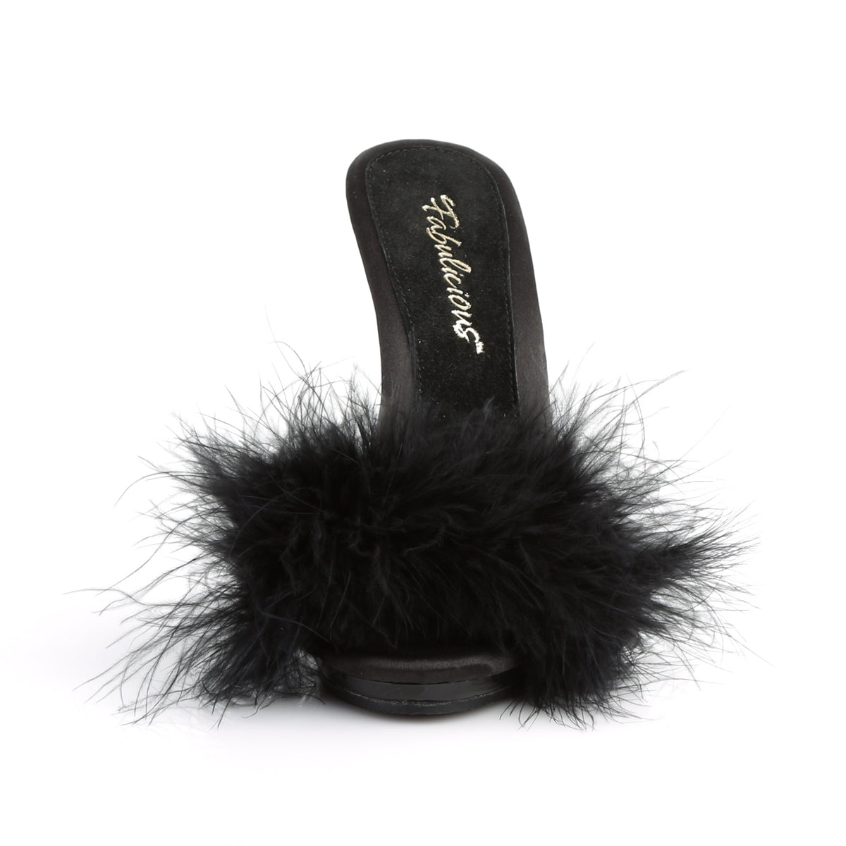 【FABULICIOUS】POISE-501F シューズ Blk Satin-Marabou Fur/Blk【取寄】