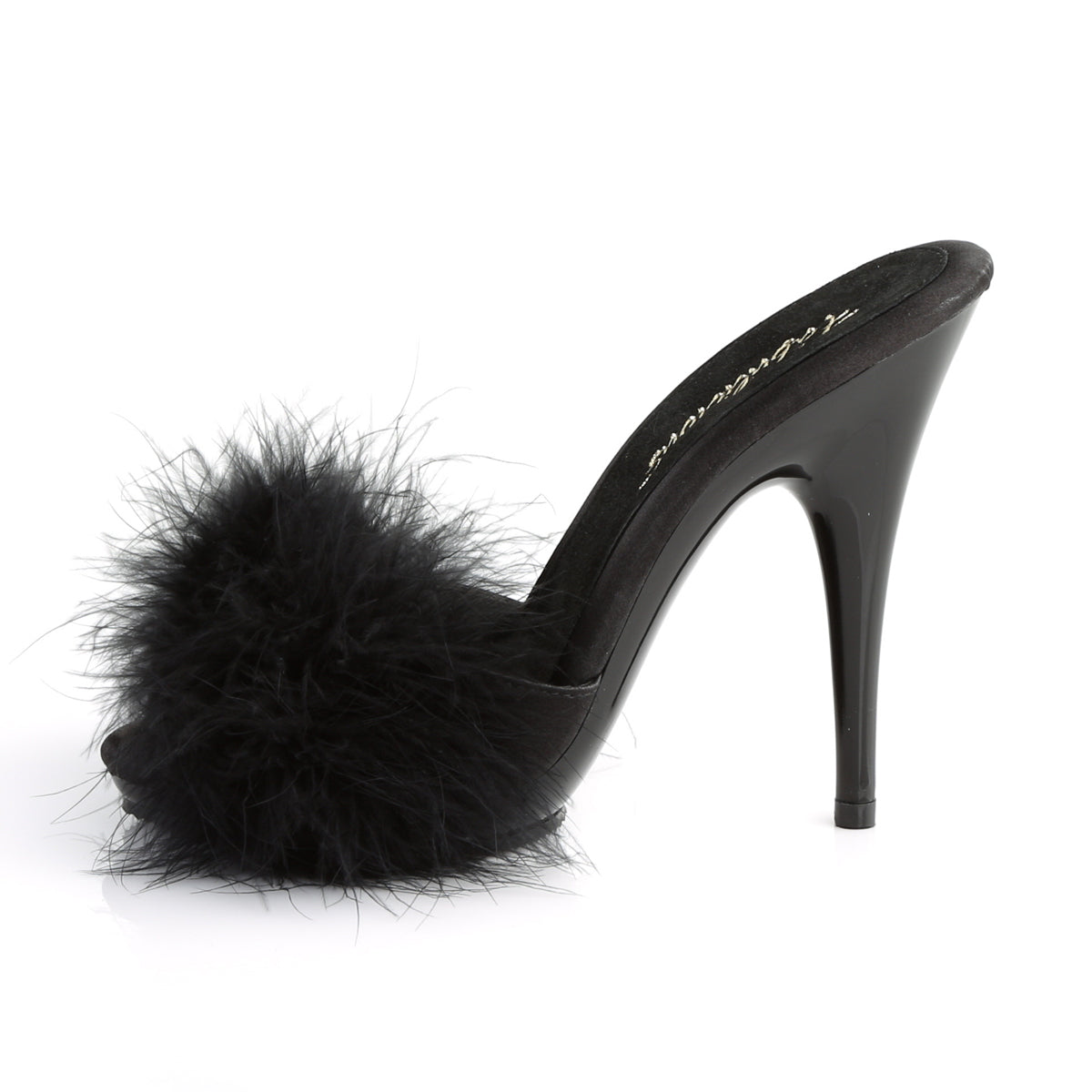 【FABULICIOUS】POISE-501F シューズ Blk Satin-Marabou Fur/Blk【取寄】