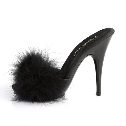 【FABULICIOUS】POISE-501F シューズ Blk Satin-Marabou Fur/Blk【取寄】