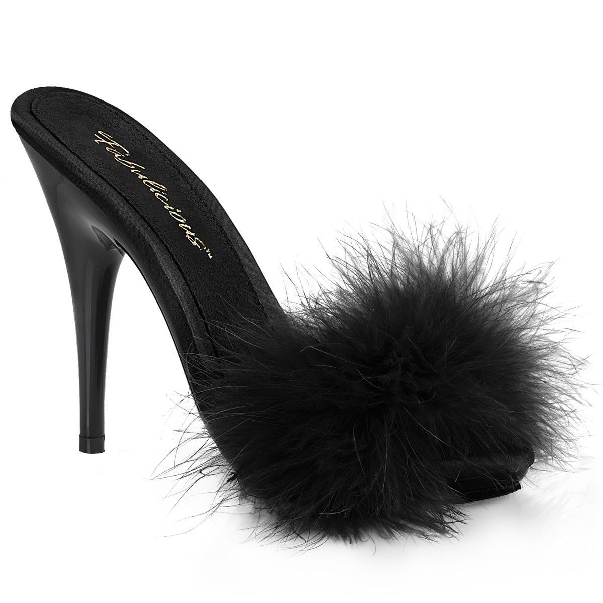 【FABULICIOUS】POISE-501F シューズ Blk Satin-Marabou Fur/Blk【取寄】