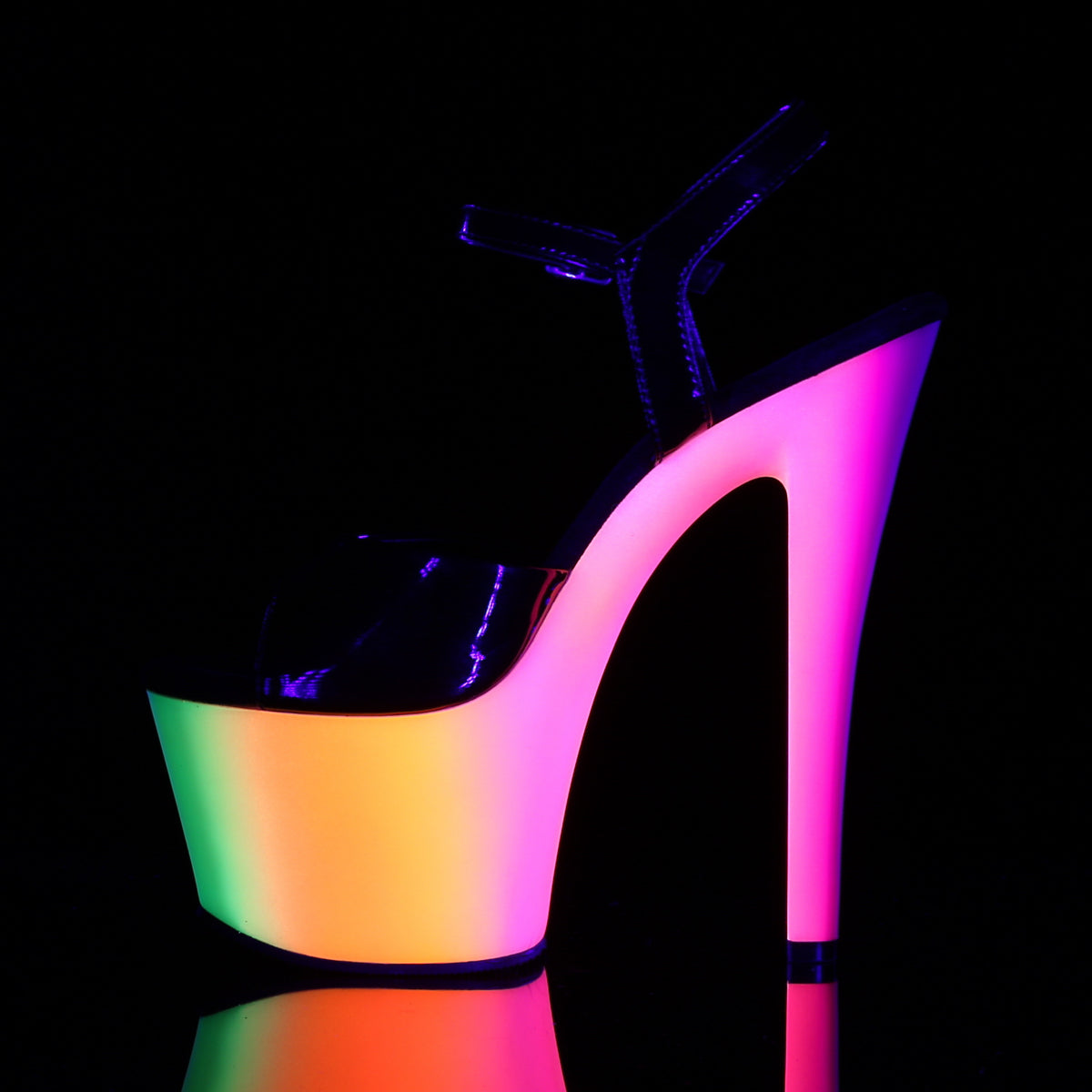 【PLEASER】RAINBOW-309UV シューズ Blk Pat/Neon Multi【取寄】