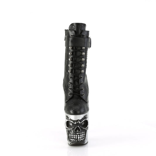 【PLEASER】RAPTURE-1020STR-02 シューズ Blk Faux Leather/Slv Matte-Rubbed Blk【取寄】