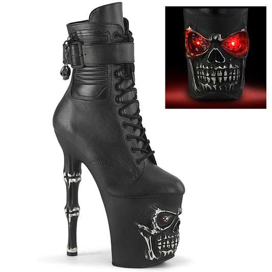 【PLEASER】RAPTURE-1020STR-LT プラットフォームシューズ Blk Faux Leather/Blk Matte-Rubbed Slv【取寄】