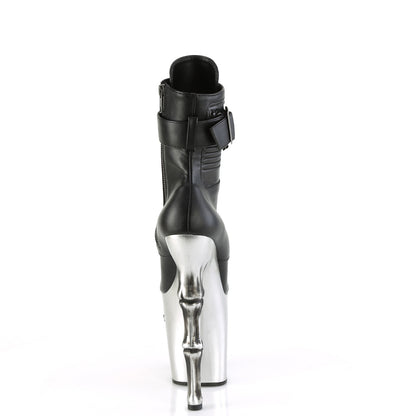 【PLEASER】RAPTURE-1020STR-LT シューズ Blk Faux Leather/Slv Matte-Rubbed Blk【取寄】